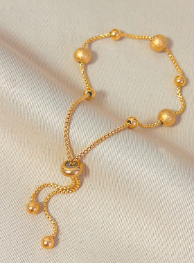 简约小众设计磨砂金豆手链金豆珠