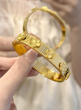 跨境欧美爆款法式四叶草手镯高级