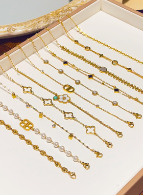 小众设计韩版金色百搭手链气质