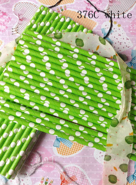 奶茶果汁吸管 鸡尾酒装饰婚庆派对宴会吸管 376C底色白色波点