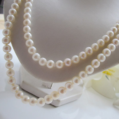 白色小米珠小米链正圆无暇时尚严选品质天然淡水珍珠毛衣链小珍珠