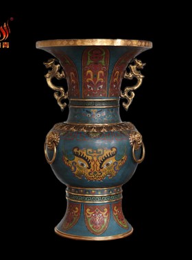 金丹青景泰蓝摆件复古花瓶