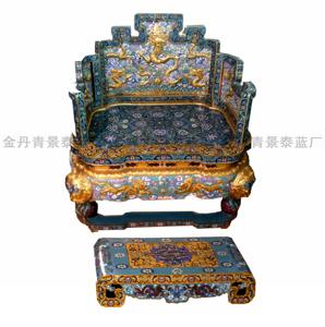 工厂手工景泰蓝珐琅紫铜胎鎏金龙椅宝座会所古典艺术投资收藏品