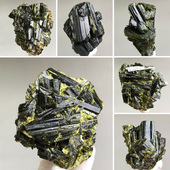 天然绿帘石原石水晶原矿物晶体奇石宝石头收藏科普小标本摆件