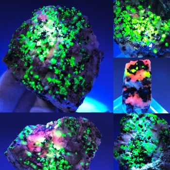 硅锌矿荧光矿物原石水晶石天然奇石收藏观赏地质岩石教学科普标本