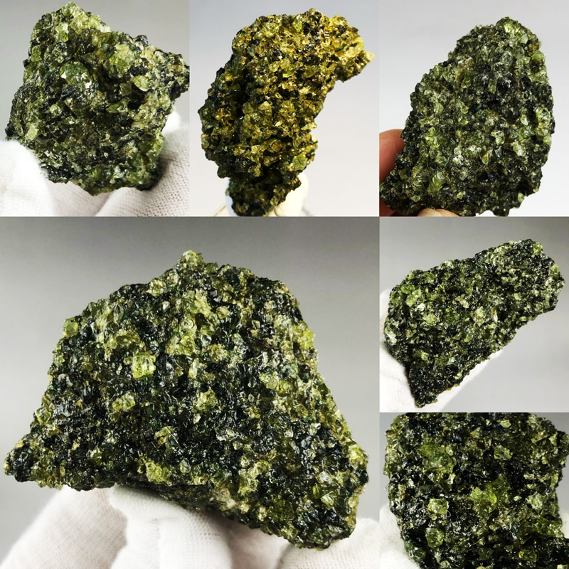 天然绿色橄榄石宝石原石矿物晶体小摆件收藏奇石抵制科普教学标本
