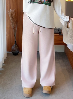 梵朵大码女装16508冬季胖MM高腰显瘦加绒宽松裤百搭阔腿休闲裤潮