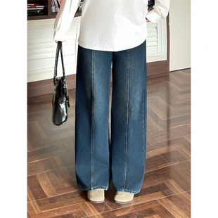 裤 胖mm裤 子15682直筒阔腿牛仔裤 显瘦秋冬新款 子 高腰时尚 花契大码
