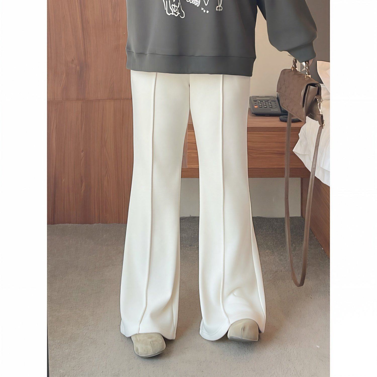 梵朵大码女装4369冬季新款休闲加绒西装裤显瘦遮肉高腰微喇叭裤潮,女装/女士精品,大码裤装,淘宝优惠券,粉丝福利购,淘宝优惠卷