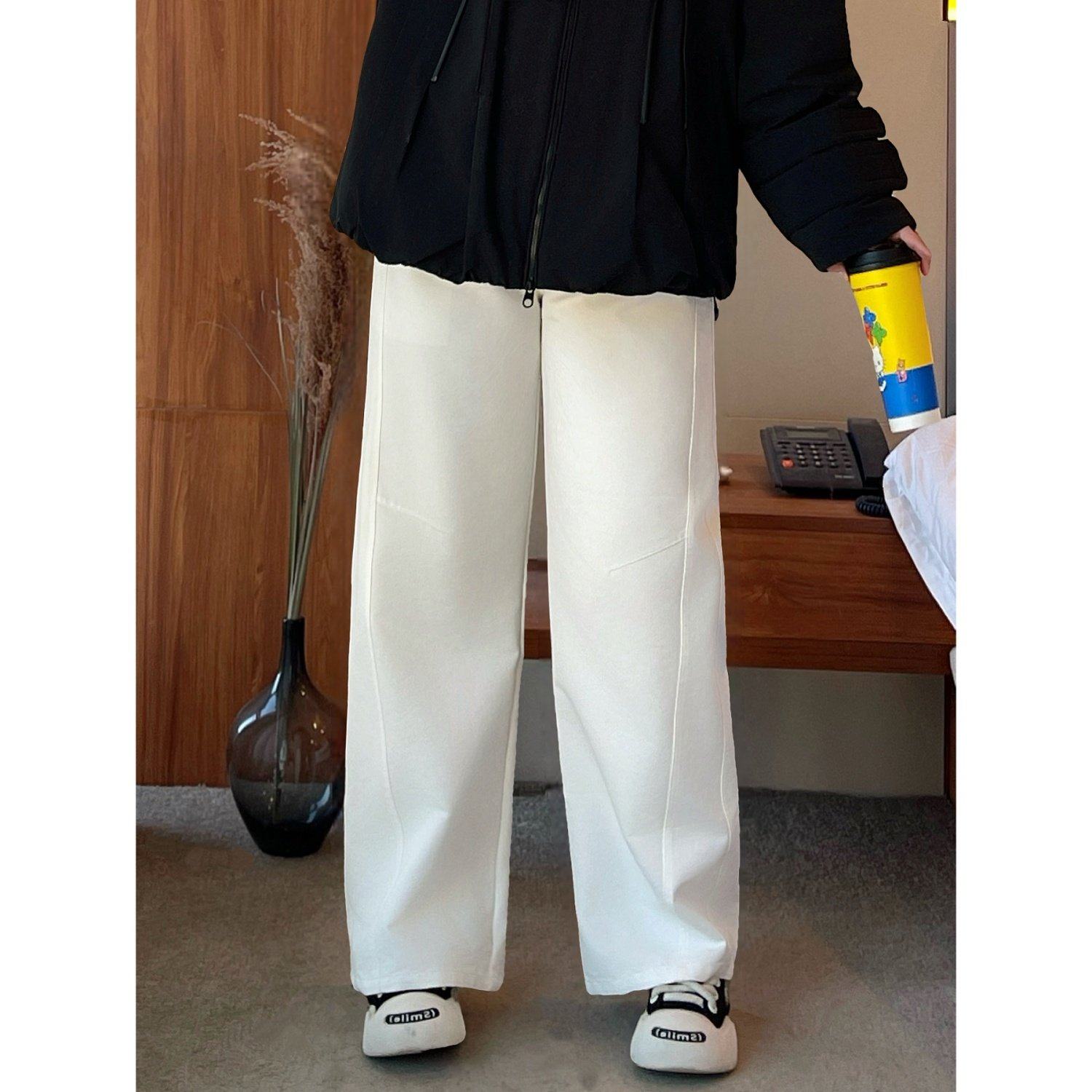 梵朵大码女装4377冬季新款胖MM松弛感保暖羽绒阔腿裤休闲直筒裤潮,女装/女士精品,大码裤装,淘宝优惠券,粉丝福利购,淘宝优惠卷