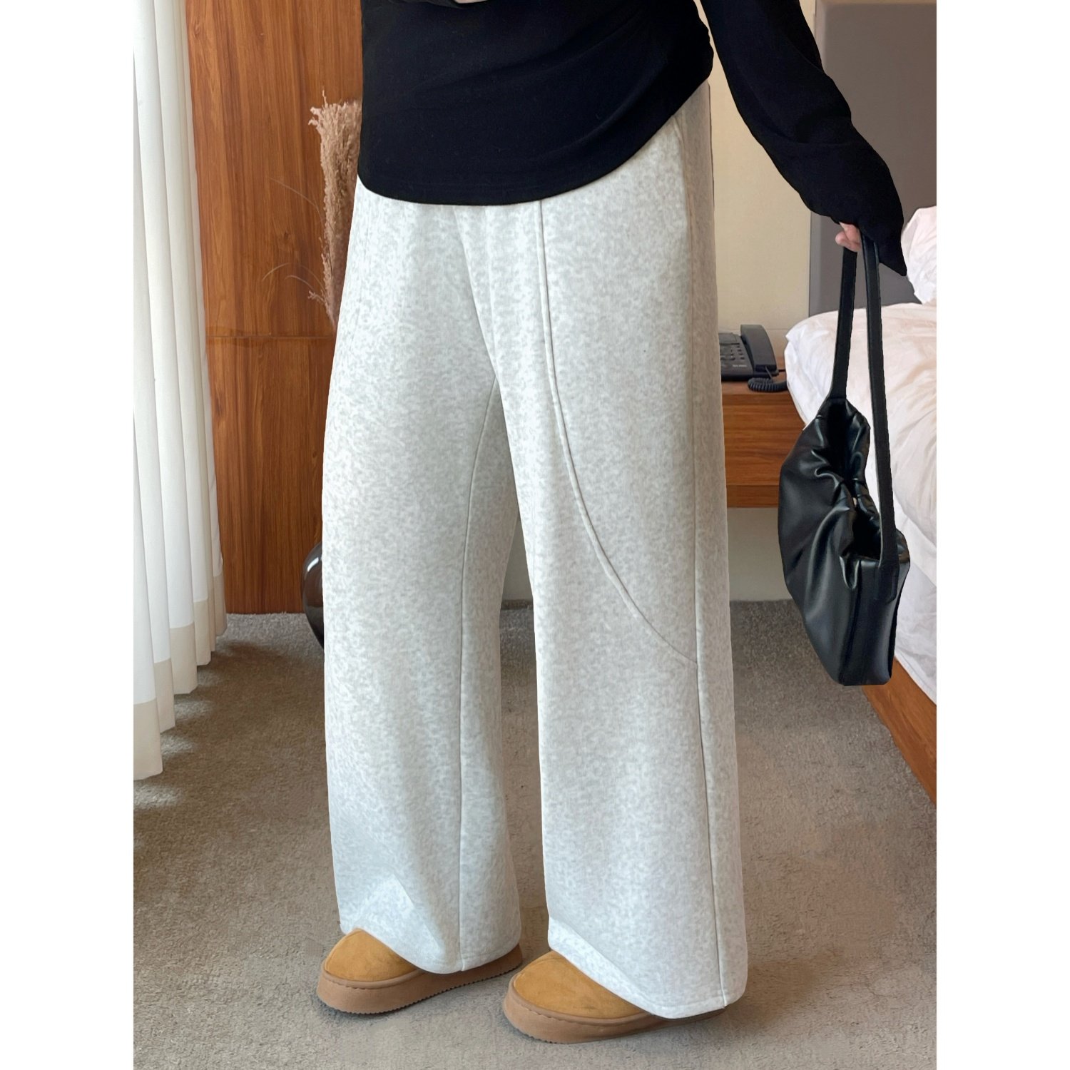 梵朵大码女装13177秋冬个性时髦休闲阔腿裤百搭梨型身材加绒卫裤,女装/女士精品,大码裤装,淘宝优惠券,粉丝福利购,淘宝优惠卷