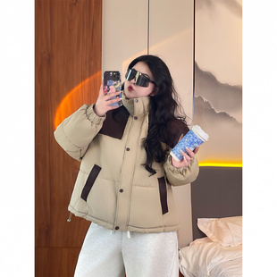 韩系宽松棉服设计显瘦遮肉学院风加厚外套 13809冬季 梵朵大码 女装