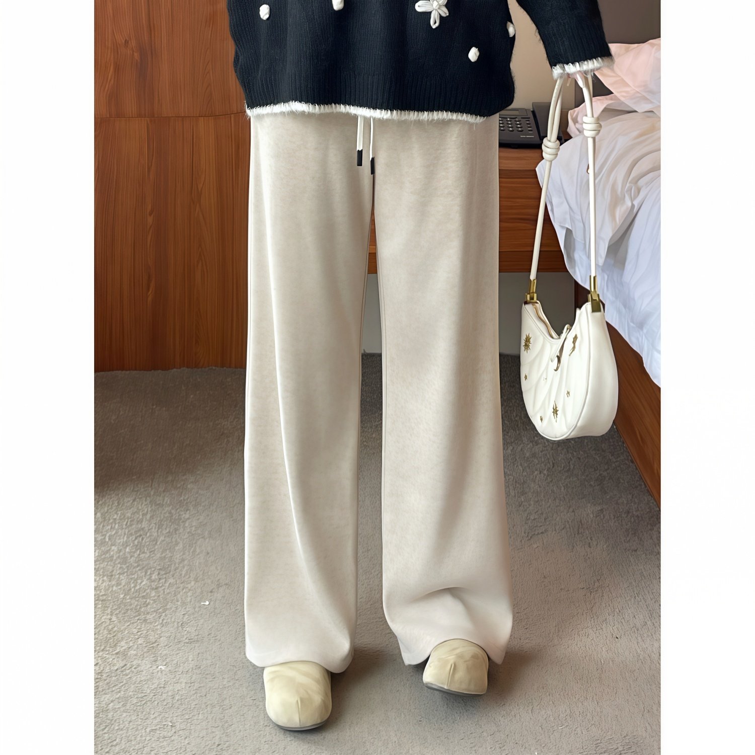 花契大码裤子4364秋冬新款高腰直筒厚款加绒长裤休闲阔腿运动裤,女装/女士精品,大码裤装,淘宝优惠券,粉丝福利购,淘宝优惠卷