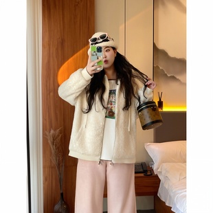 时尚 6103冬新款 胖MM减龄显瘦保暖外套羊羔毛简约上衣 女装 梵朵大码