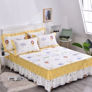 Váy ngủ bằng vải cotton là tấm trải giường chống trượt Bộ chăn ga gối cotton cho trẻ em hoạt hình 1,8 m 1,5m1,2 giường - Váy Petti