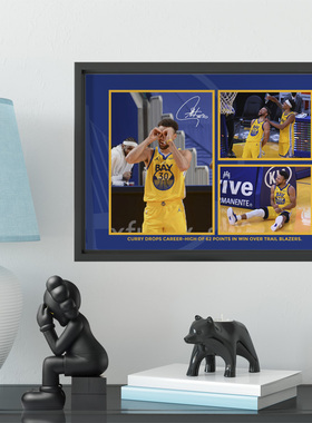 勇士库里62分纪录之夜实木相框照片墙桌摆挂框件家居壁画球迷礼物