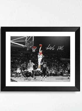 黄蜂队鲍尔经典扣篮木相框三球球迷周边海报照片墙装饰艺术画桌摆