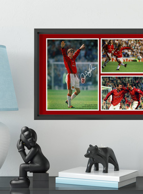 贝克汉姆超级吊射实木相框家居照片墙足球迷周边桌摆挂框小贝礼物