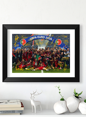 2016葡萄牙全家福C罗相框桌摆台挂框酒吧装饰壁画照片墙海报周边