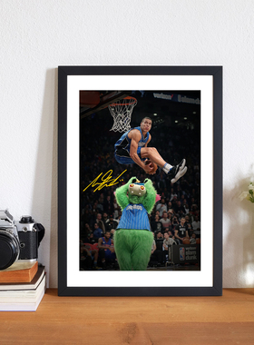 掘金扣篮王阿隆戈登经典坐扣款实木相框照片墙壁画约基奇书桌摆件