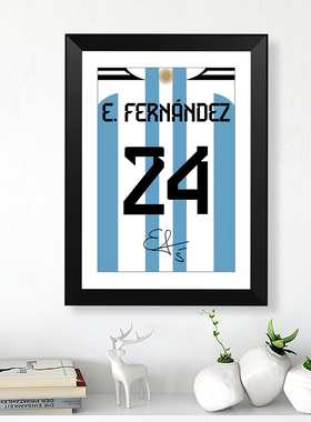 切尔西恩佐阿根廷号码款实木相框摆件酒吧装饰挂墙壁画照片墙礼物