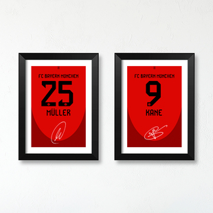 二娃穆勒凯恩球衣号码实木装饰相框拜仁慕尼黑球迷照片墙书桌摆件