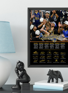 2022年勇士总冠军全家福实木装饰相框照片墙桌摆件库里挂墙装饰画