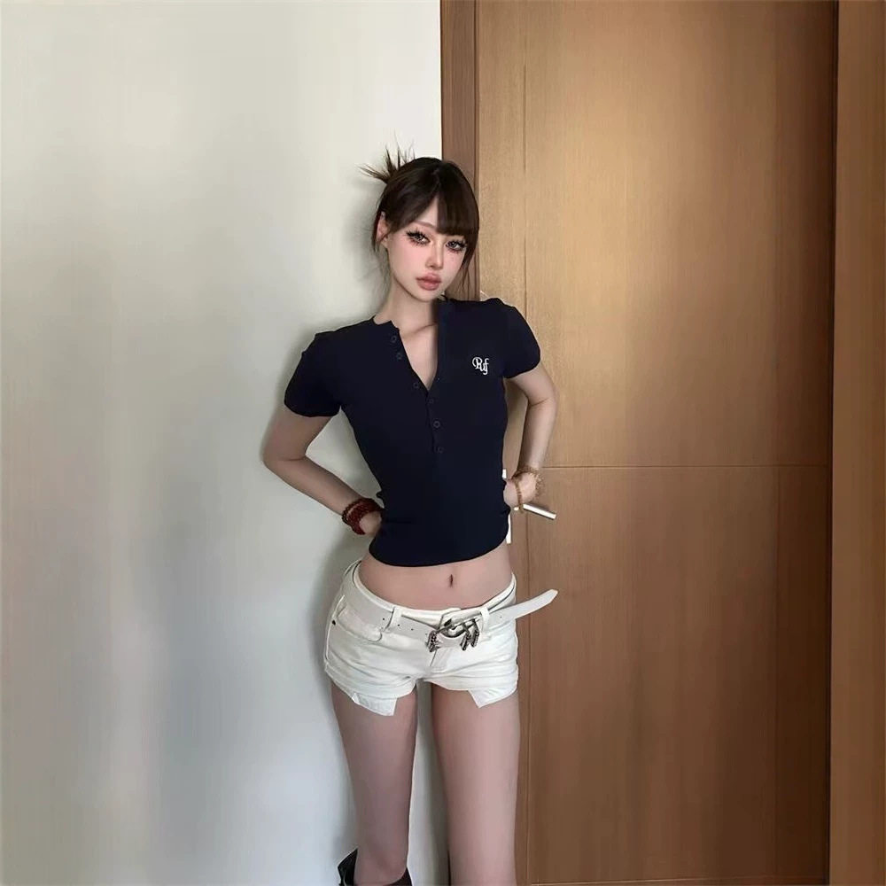 夏季新款美式辣妹修身短袖T恤