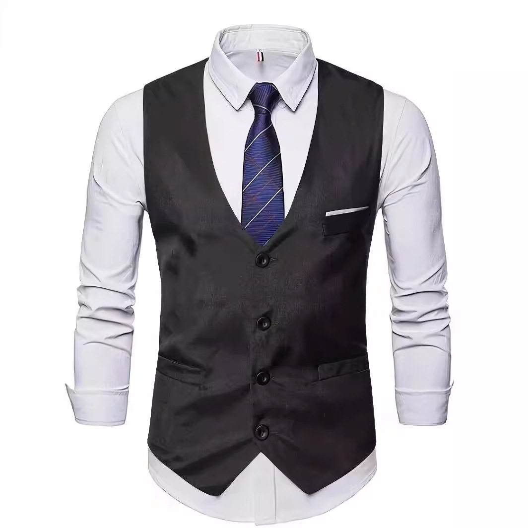 新款纯色马甲11色男士修身韩版马甲伴郎马甲V领单排扣马甲 S-6XL,男装,常规马甲,淘宝优惠券,粉丝福利购,淘宝优惠卷