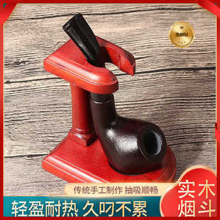 福腾9mm可拆卸实木烟斗亚克力斗嘴耐热防裂男士烟斗厂家直销批发