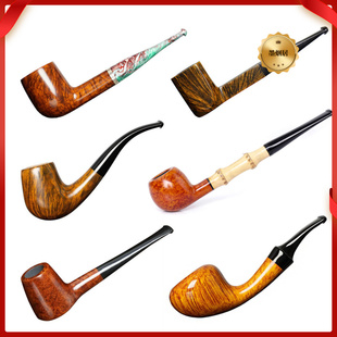 木香烟斗石楠木竹节判官河豚斗传统老式意大利石楠木根瘤木料烟斗