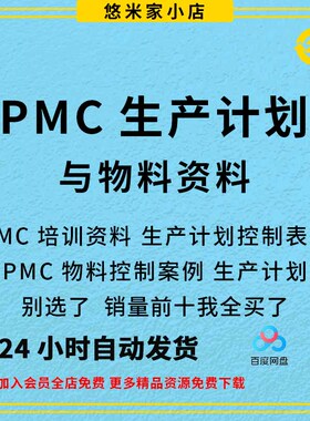 PMC生产计划与物料控制视频课程PPT生产管理培训仓库物料流程表格
