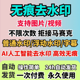 视频去水印软件无痕消除文字AI去除图片字幕水印处理手机电脑神器