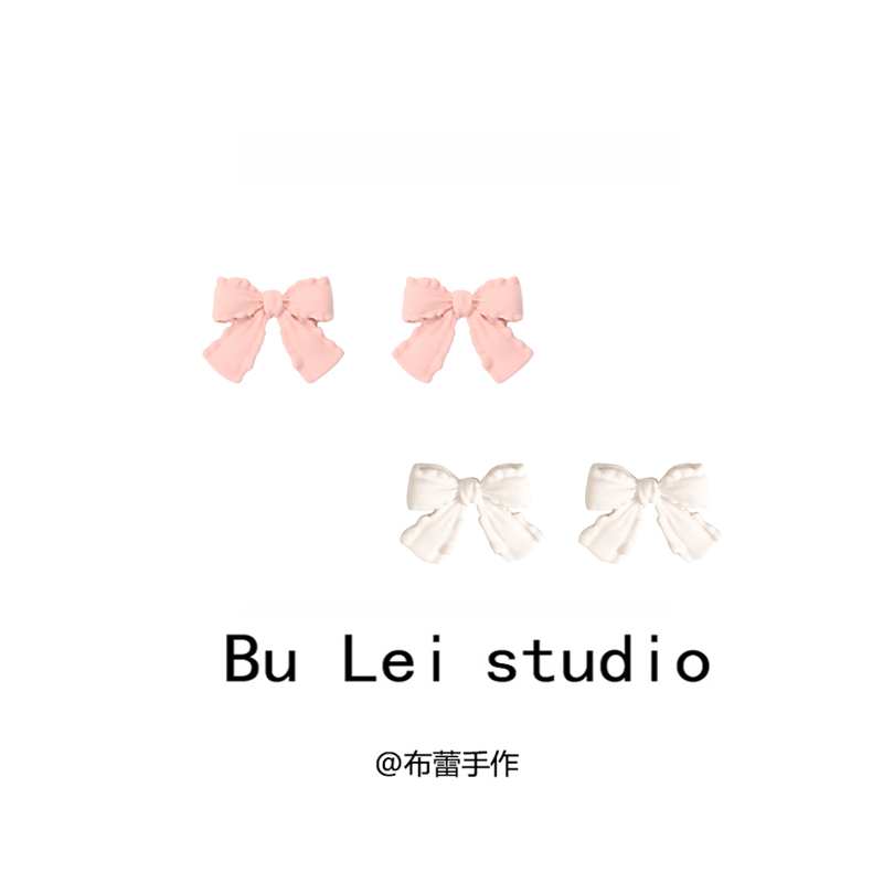 ins蝴蝶结银针可爱儿童日系耳夹