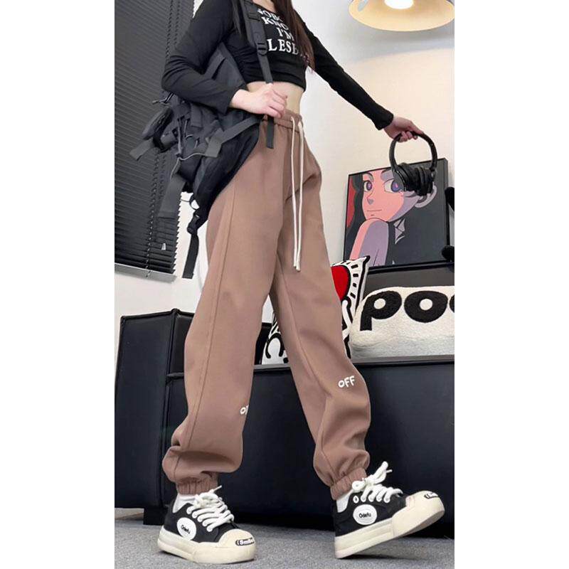 D-A232-HK5019-P50秋冬季高腰显瘦束脚运动裤裤子女生,女装休闲裤,电商A232