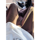 抖音/肌理感泡泡纱格子裤男女同款休闲裤秋季新款HK9656-P38，男装休闲裤，电商A232