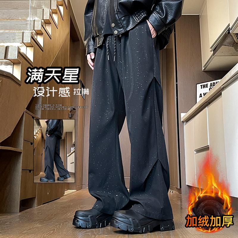 D-A232-HK9551加绒-P45满天星加绒裤子男款秋冬季伞兵工装裤男士，男装休闲裤，电商A232