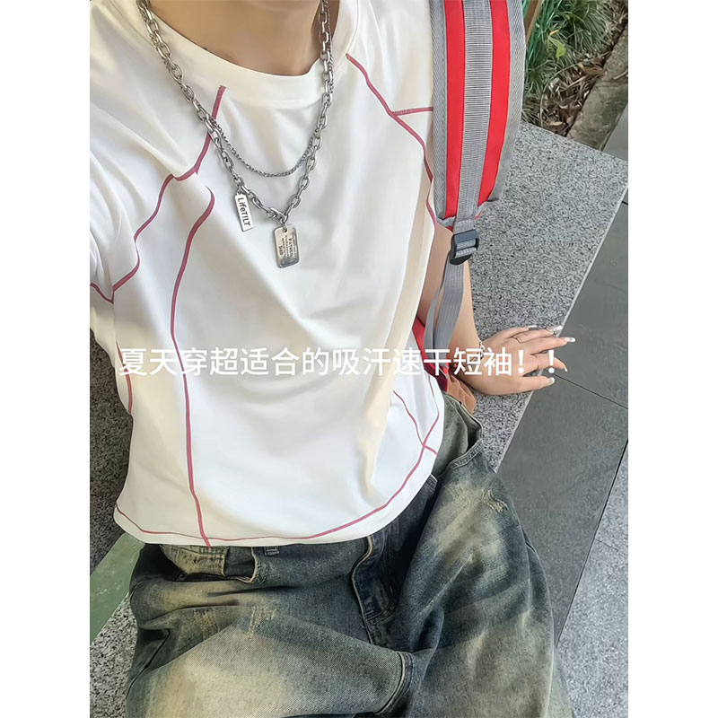 抖音直播主推/显瘦弹力圆领短袖T恤女夏季薄款速干上衣HT502-P25，男装T恤，电商A232