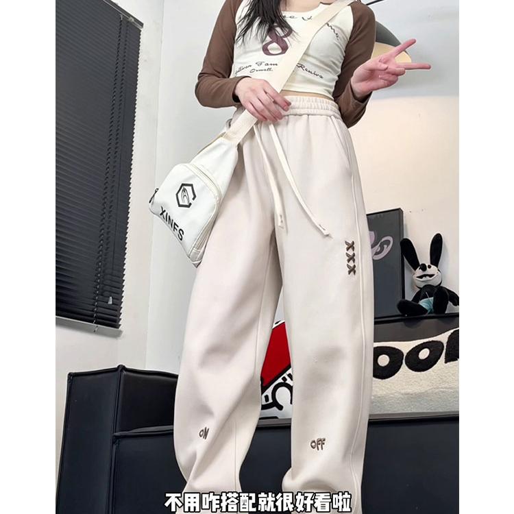 D-A232-HK5019-P50秋冬季高腰显瘦束脚运动裤裤子女生,女装休闲裤,电商A232