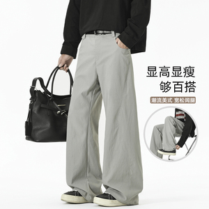 无影墙/2025秋冬男士弯刀裤多巴胺男女宽松大码休闲裤HK9676-P38图片