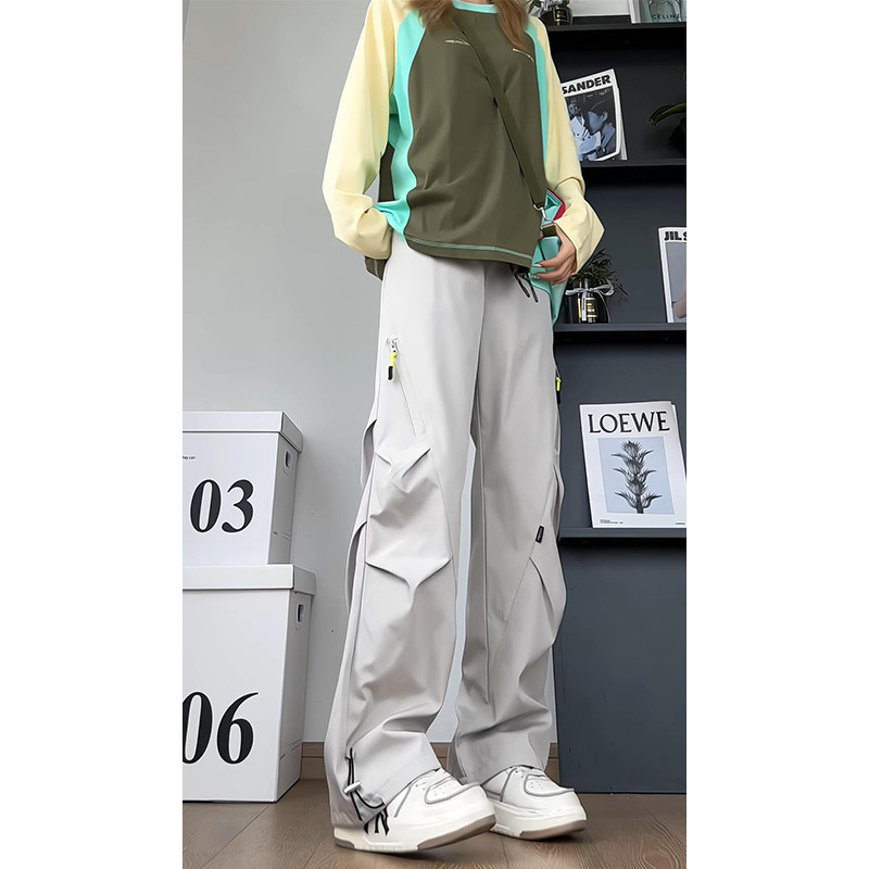 抖音/秋冬季加绒冲锋裤男女同款中性风裤子HK9662-P45,男装卫衣,电商A232