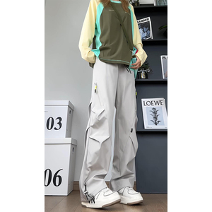 抖音/秋冬季加绒冲锋裤男女同款中性风裤子HK9662-P45图片