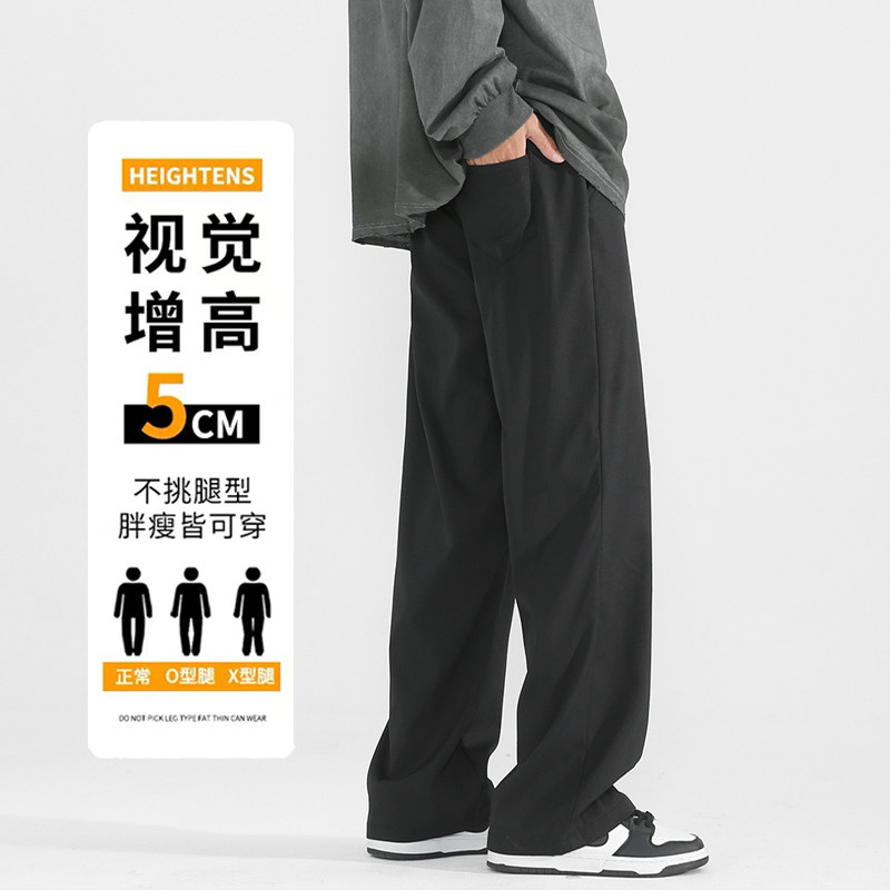 D-A232-HK9366-P30黑色休闲裤子男夏季薄款2025新款宽松,男装休闲裤,电商A232