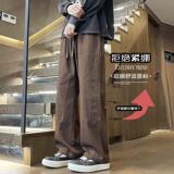 D-A232-HK9529-P45黑色裤子男款冬季潮牌宽松伐木裤直筒裤，男装休闲裤，电商A232