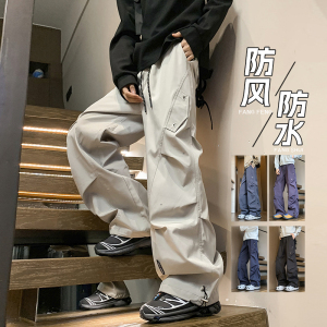 抖音/港风冲锋裤男款直筒显瘦大码休闲裤工装裤HK9661-P35图片
