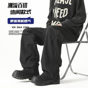 D-A232-HK9571-P35复古纯色伐木裤男士春季潮牌宽松直筒休闲裤图片