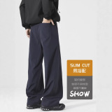 2026年春季新款裤子男款宽松大码冲锋裤纯色简约潮流百搭HK9686，男装休闲裤，电商A232