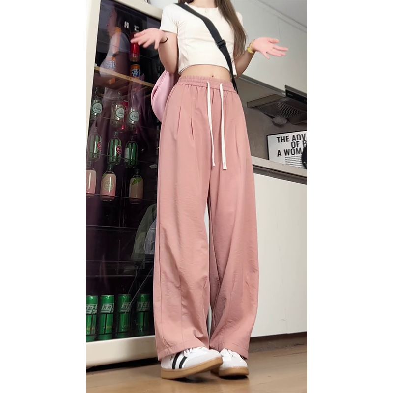 抖音冰丝裤子男士垂感薄款宽松直筒夏天休闲长裤HK9616-P33，男装休闲裤，电商A232