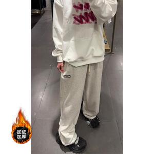 D-A232-HK9525加绒-P50大码裤子男款春秋季黑色垂感直筒裤男士图片