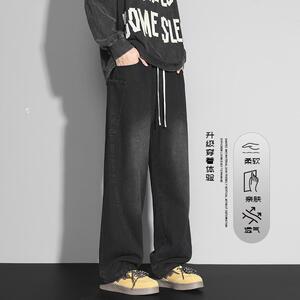 D-A232-HK9552-特P40秋冬季潮牌宽松工装牛仔裤男直筒阔腿休闲裤图片